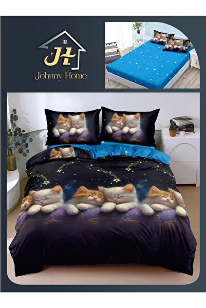 CasaDesteapta.ro Lenjerie de Pat Bumbac Satinat 2 Persoane 4 Piese cu Elastic...