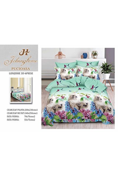 CasaDesteapta.ro 3D Duvet Cover Set 2 Persons 6 Pieces Without Stretchy 200x2...