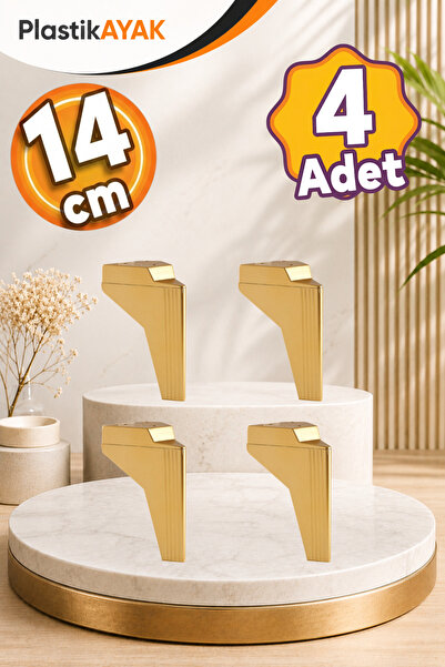 PlastikAyak Venüs Lüks Mobilya Kanepe Tv Ünitesi Koltuk Ayağı 14 Cm Gold Baza...