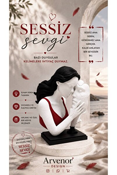 Sessiz Sevgi | 15cm | Dekoratif Biblo | 3D Baskı