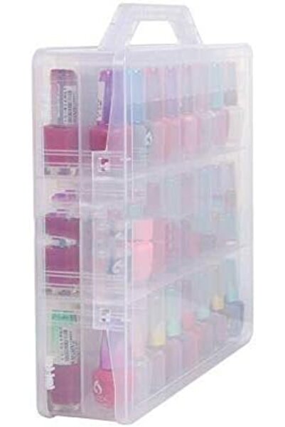 Other Transparent Color Portable Double 48 Pieces Nail Polish and Lipstick Storage Box