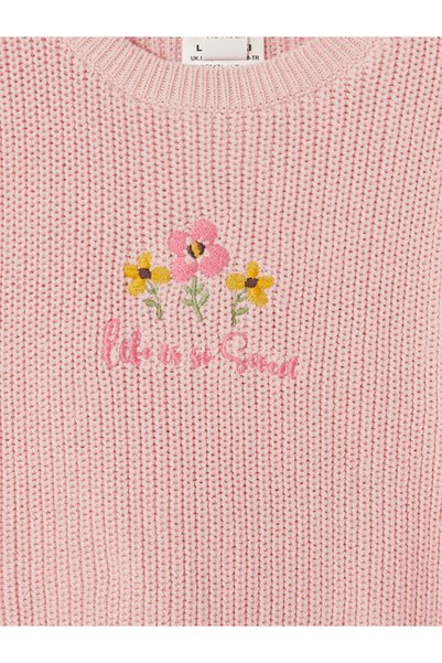 LC Waikiki Alita City Lcw Kids Pink Embroidered Standard & Regular Girls' Dress with a Difference