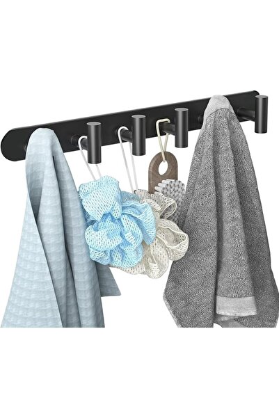 NALACAL Black Bath Towel Hooks, Coat Hooks Entryway Heavy Duty Coat Racks, Wa...