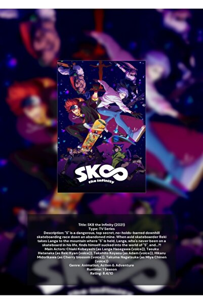 OEM Αφίσα Ινφογραφικό SK8 the Infinity, Άνιμε Σκέιτμπορντινγκ, Σχεδιασμός Pre...