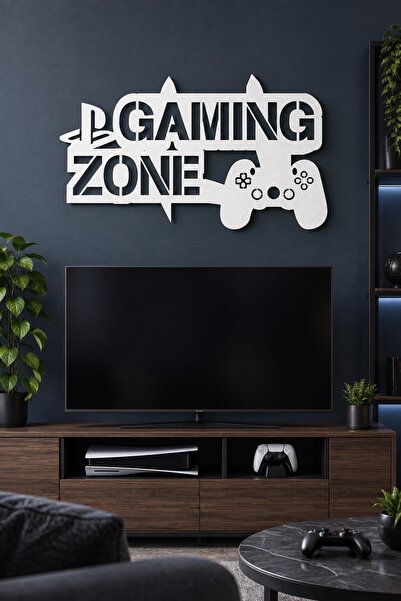 Gaming Zone Yazılı Oyun Kolu Tasarımlı Metal Duvar Dekoru Tablo