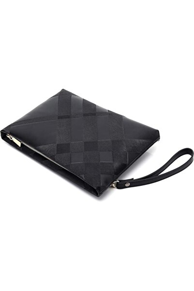 TERRIFI Mens Clutch Bag Handbag Leather Zipper Large Wallet Clutch Purse with...