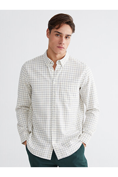 LC Waikiki Lcwaikiki Classic Brown Regular Fit Plaid Men's Shirt