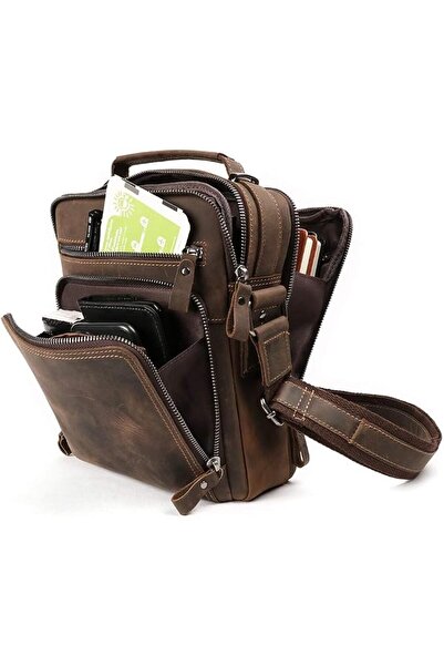 GENERAL Genuine Leather Small Messenger Bag for Men Vintage Shoulder Crossbod...