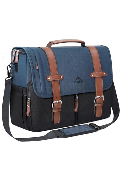 MATEIN 15.6 Inch Laptop Bag for Men, Large Messenger Briefcase with USB Charg...