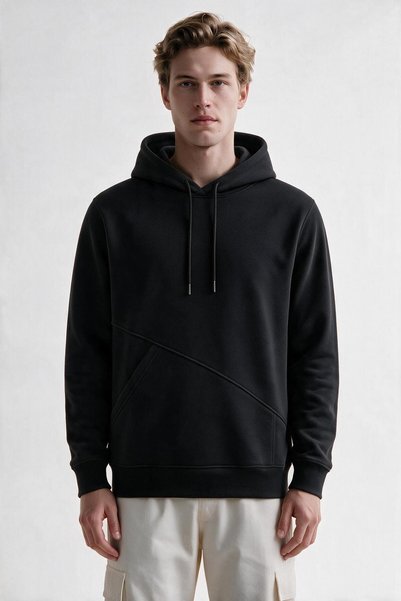 VESTRO Erkek Kapüşonlu Yandan cepli 3 İplik Yumuşak Dokulu Sweatshirt