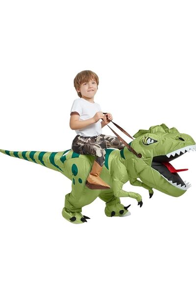 ONEHEALTH One Casa Inflatable Dinosaur Costume Riding T Rex Air Blow up Funny...