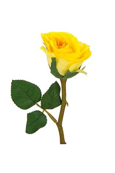CBD CORAL BEST DEALS Floare Artificiala Boboc de Trandafir Galben 30cm, Plastic