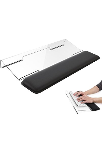 Generic Computer Keyboard Stand & Wrist Rest Acrylic Tilted Keyboard Holder, ...