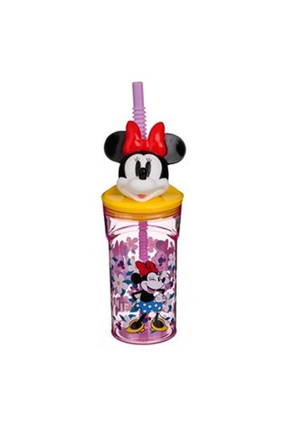 CBD CORAL BEST DEALS Pahar din Plastic cu Pai & Model 3D Minnie Mouse Sunshin...