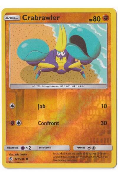 Pokemon Crabrawler [Reverse Holo] # 121 - Cosmic Eclipse - Card (Mint)