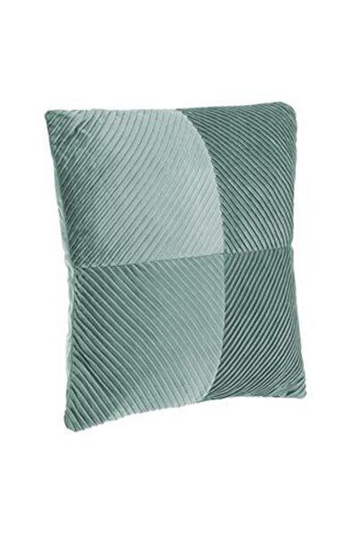 CBD CORAL BEST DEALS Perna Decorativa de Iarna Velvet Verde cu Dungi 45x45cm