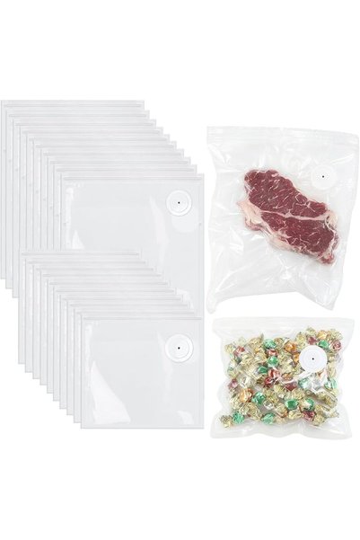 Tazweeq 30 PCS Vacuum Sealer Bags for Food, BPA-Free Reusable Vacuum Zipper B...