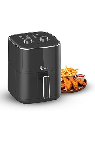Royal Appliances مقلاة هوائية يدوية رويال سعة 4.7 لتر بقوة 1400 واط مع تحكم ي...