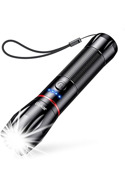Blukar Rechargeable Flashlight, 2000L Super Bright Flash Light with 5 Modes