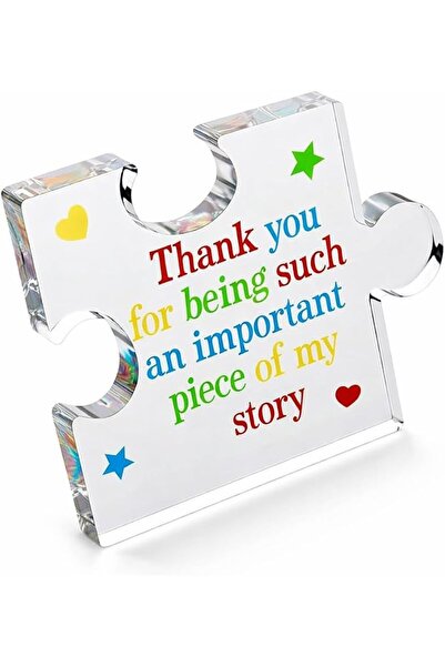 Sweet seven Engraved Acrylic Block Puzzle, Clear Thank You Gift, Vibrant Desi...