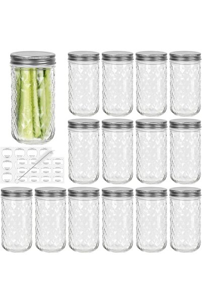 NALACAL 6-Pack 12oz Wide Mouth Mason Jars with Silver Metal Lids – Versatile ...