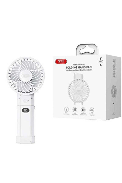 Xo Cooler MF 84, Portabil/de birou, Suport pliabil, 3 viteze, 4000 mAh - Alb