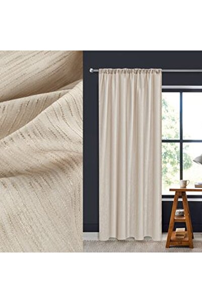 CBD CORAL BEST DEALS Perdea Decorativa Bej cu Modele Reliefate Banda 140x260cm