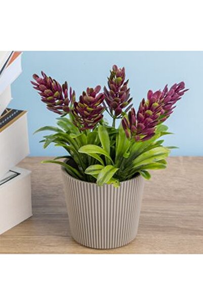 CBD CORAL BEST DEALS Ghiveci Decorativ Taupe cu Planta Artificiala cu Flori R...