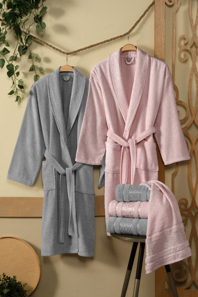 Fiesta Tekstil Fiesta Gold 6 Piece 100% Cotton Ring Yarn Jacquard Detailed Bo...