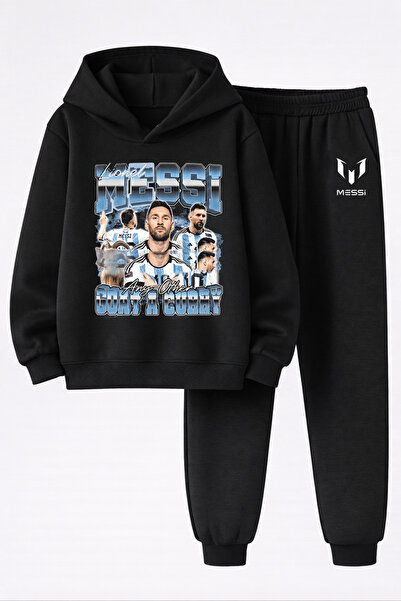 MAGORS LIONEL MESSI BASKILI 3 İPLİK KALİTE SWEATSHIRT VE EŞOFMAN ALTI ÇOCUK A...