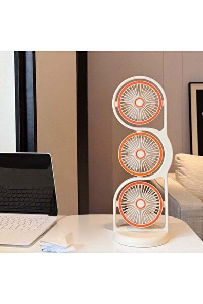 BlueFire White 3 Head Portable Air Circulation Fan - 360° Manual Oscillating ...