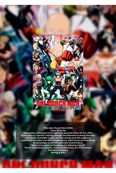 OEM Αφίσα Ινφογραφικού Σχεδίου One Punch Man, Εκτύπωση Άνιμε, Χαρτόνι 250γρ., Α4