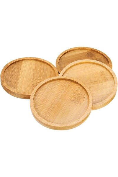 GENERAL Boquilla Mosaic Design Bamboo Coasters, 3.7 Inch Blank Base Trays, Ro...