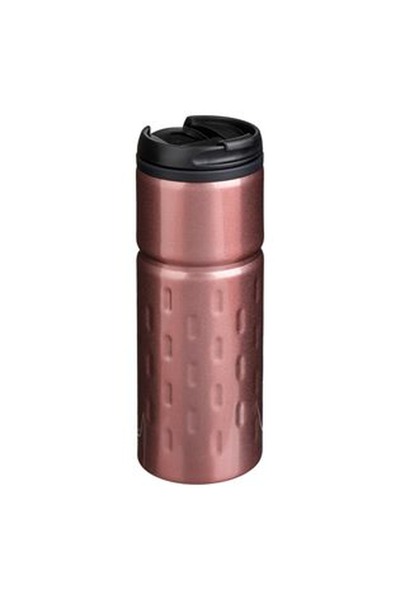 CBD CORAL BEST DEALS Pahar Cafea Bronz Metalic cu Capac Negru & Gura de Scurg...
