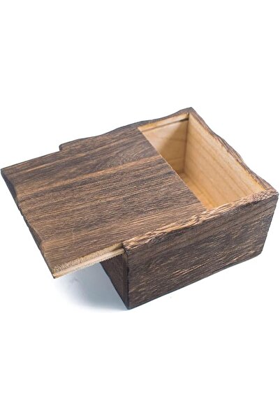 EXCEFORE Small Slide-Top Wood Boxes Tiny Storage Organizer Craft Box with Sli...
