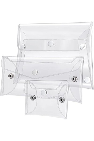 KASTWAVE 3 Pack Transparent PVC Cosmetic Bags Set - Waterproof Makeup Organiz...