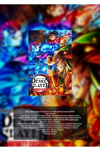 OEM Poster Infografic Uciderea Demonilor: Castelul Infinit, Anime, Carton 250...