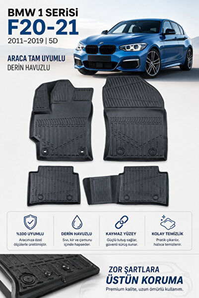 VOLX BMW 1 SERİSİ F20-21 2011-2019 MODEL UYUMLU 5D ARACA ÖZEL OTO PASPAS PREM...