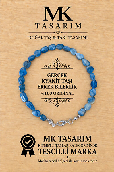 MK tasarım سوار رجالي من حجر الكانيت الأصلي MK.8000.012 - سوار مريح - مهدئ لل...