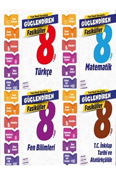 Ankara Yayıncılık 8.SINIF GÜÇLENDİREN FASİKÜL 4'LÜ SET (TÜRKÇE,MATEMATİK,FEN,...