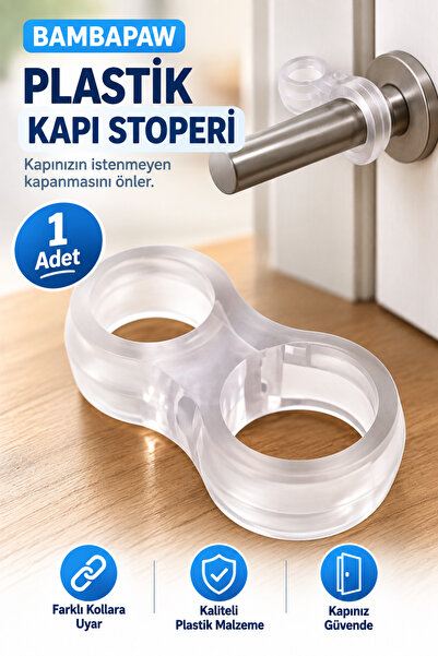 Şeffaf Plastik Kapı Stoperi Kapı Kolu Sabitleyici Koruyucu Aparat Tüm Kapı Kollarıyla Uyumlu 1 Adet