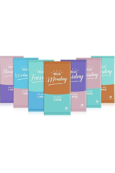 KASTWAVE 7 Days Hand Wipes – Individually Wrapped Wet Wipes, XL Size 18x20cm,...