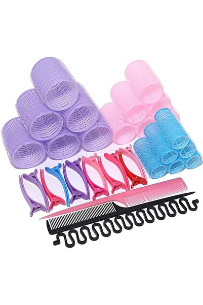 Tazweeq 33 Pcs Hair Rollers Set, 12 Pieces Hair Wraps, 18 Pieces Self Grip Ho...