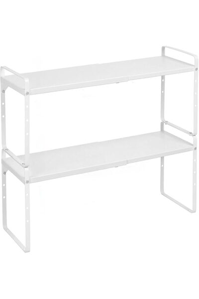 Yelajoy 15.5 to 25.5 Inch Expandable Kitchen Cabinet Organizer Shelf, 2 Pack ...