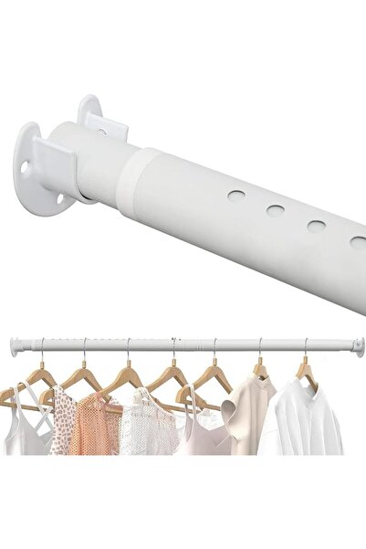 Winsoyya Adjustable Closet Poles for Hanging Clothes, Extendable Metal Clothe...