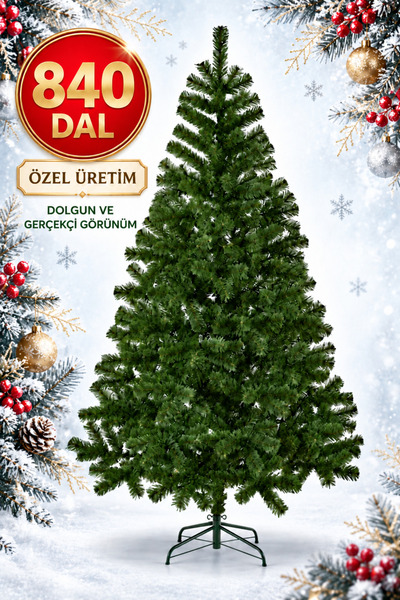 La Confiance 210 Cm Lüks Yılbaşı Ağacı 840 Sık Dallı Gerçekçi Görünümlü Noel ...