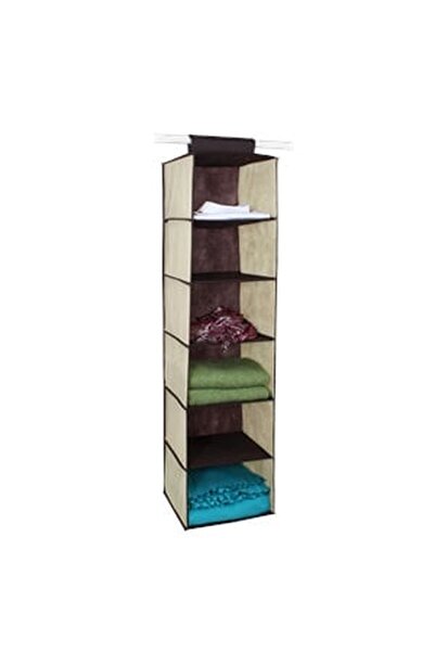CBD CORAL BEST DEALS Raft Depozitare 6 Nivele Ecru 30x30x120cm, 30 cm, Bej, Maro