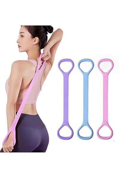 GENERAL 3 Piece Figure 8 Yoga Resistance Band Set High Elastic Non Slip Stret...