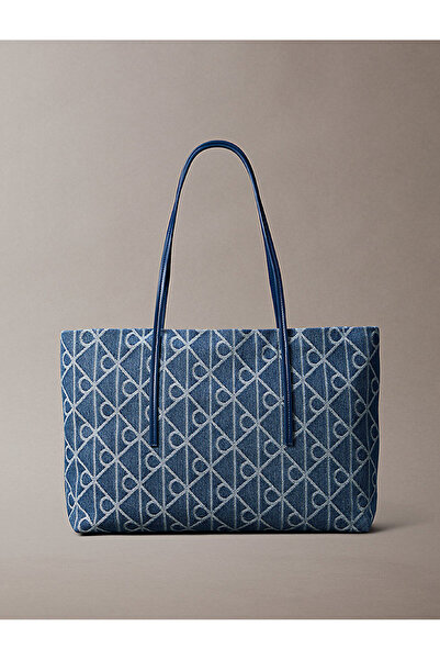 Calvin Klein Kadın Emblem Denim Tote Çanta