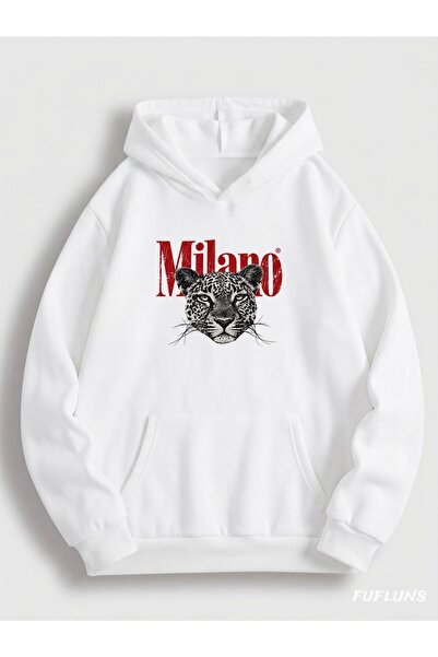 FUFLUNS Milano Printed Oversized Unisex Hooded Sweatshirt